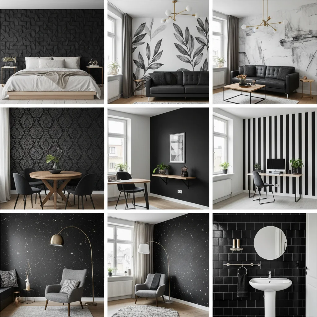 black wallpaper ideas and inspiration
