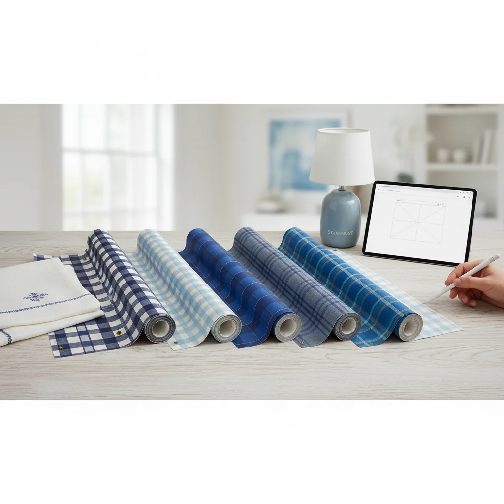 how to choose blue plaid wallpaper
