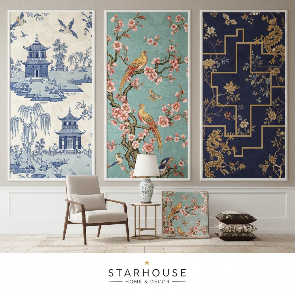 chinoiserie mural wallpaper ideas and inspiration