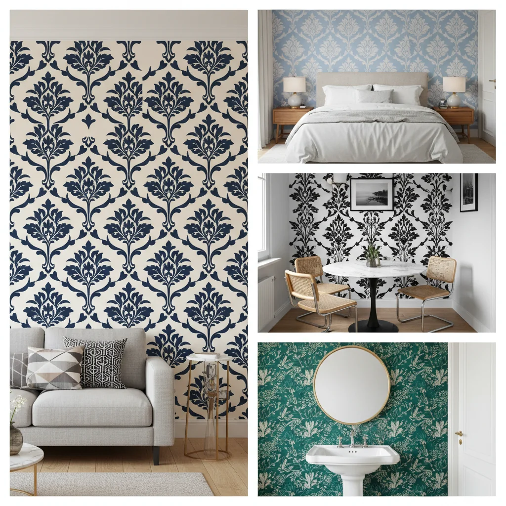 damask wallpaper ideas and inspiration