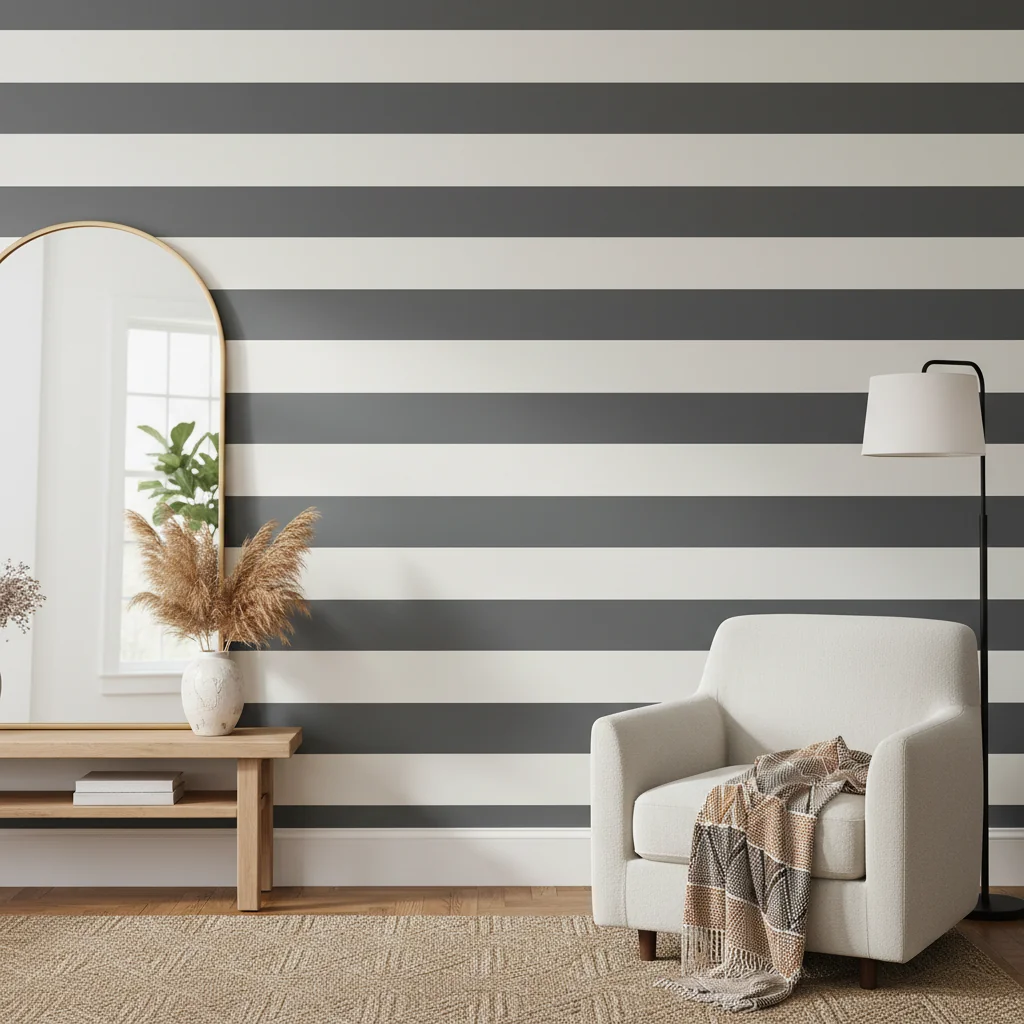 Transform Your Space with Extra Wide Stripe Wallpaper