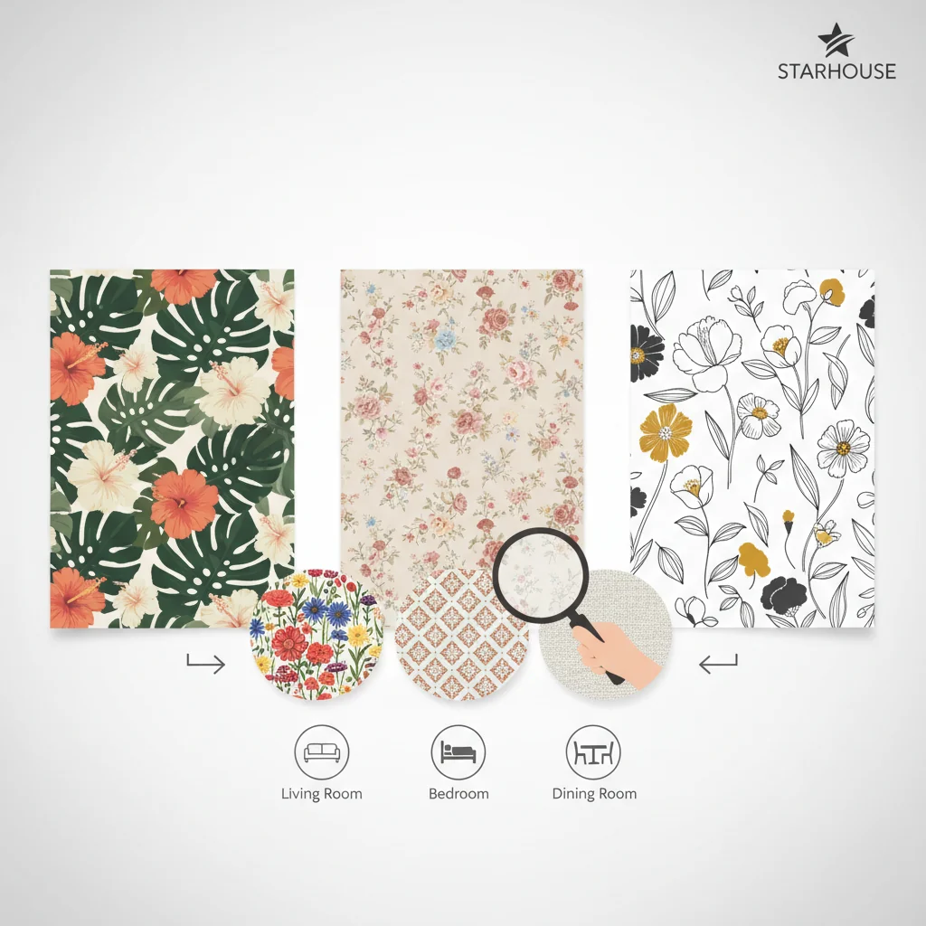 how to choose floral wallpaper flowers