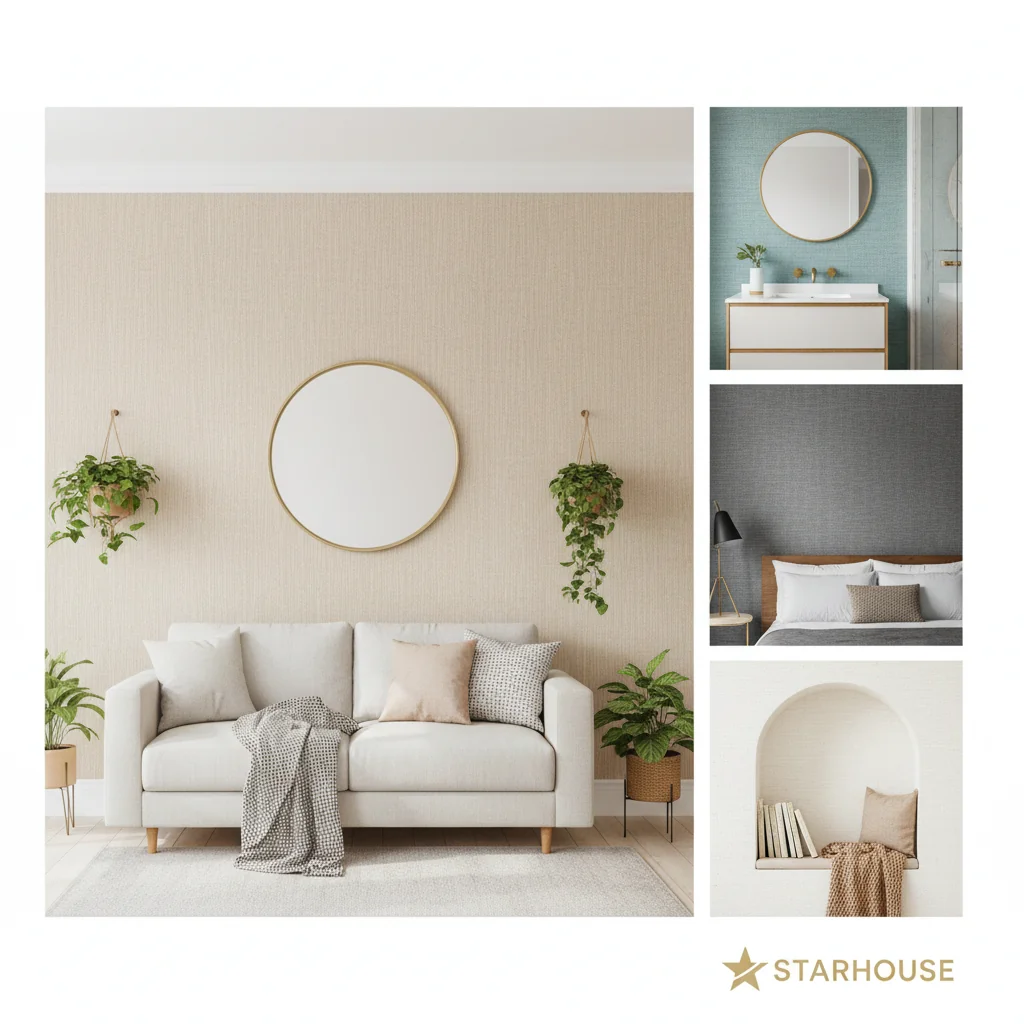 grasscloth peel and stick wallpaper ideas and inspiration