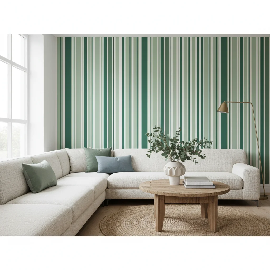 Transform Your Space with the Timeless Appeal of Green Stripe Wallpaper