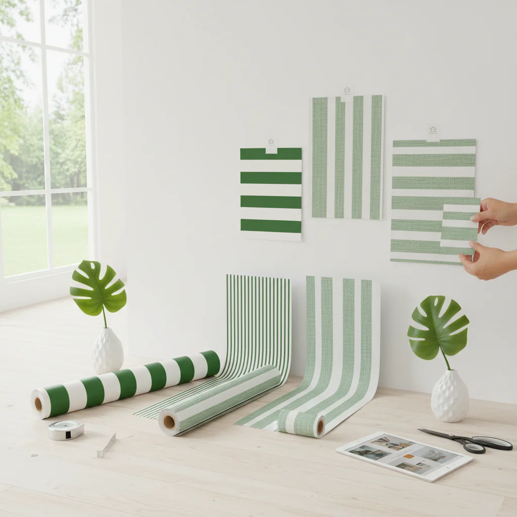 how to choose green stripe wallpaper