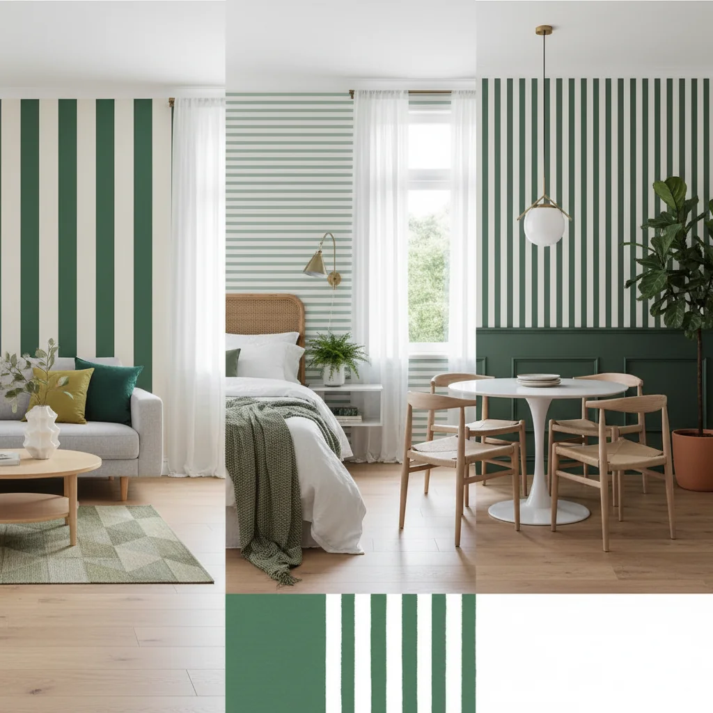 green stripe wallpaper ideas and inspiration