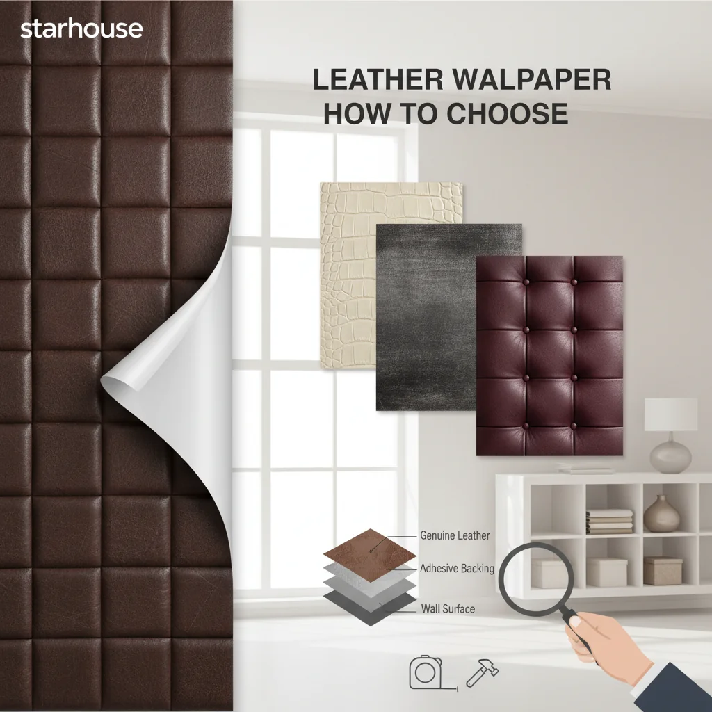 how to choose leather wallpaper