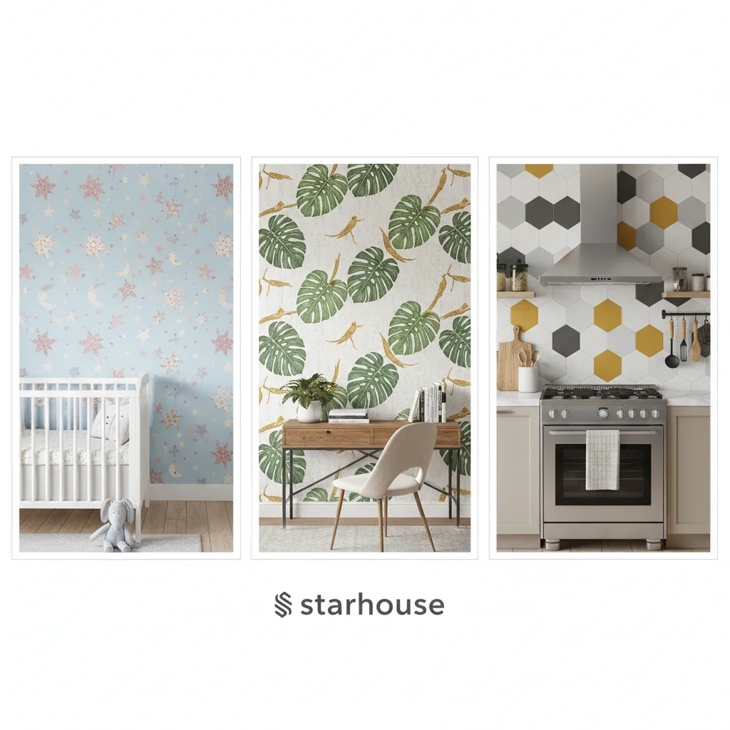 peel and stick wallpaper ideas and inspiration