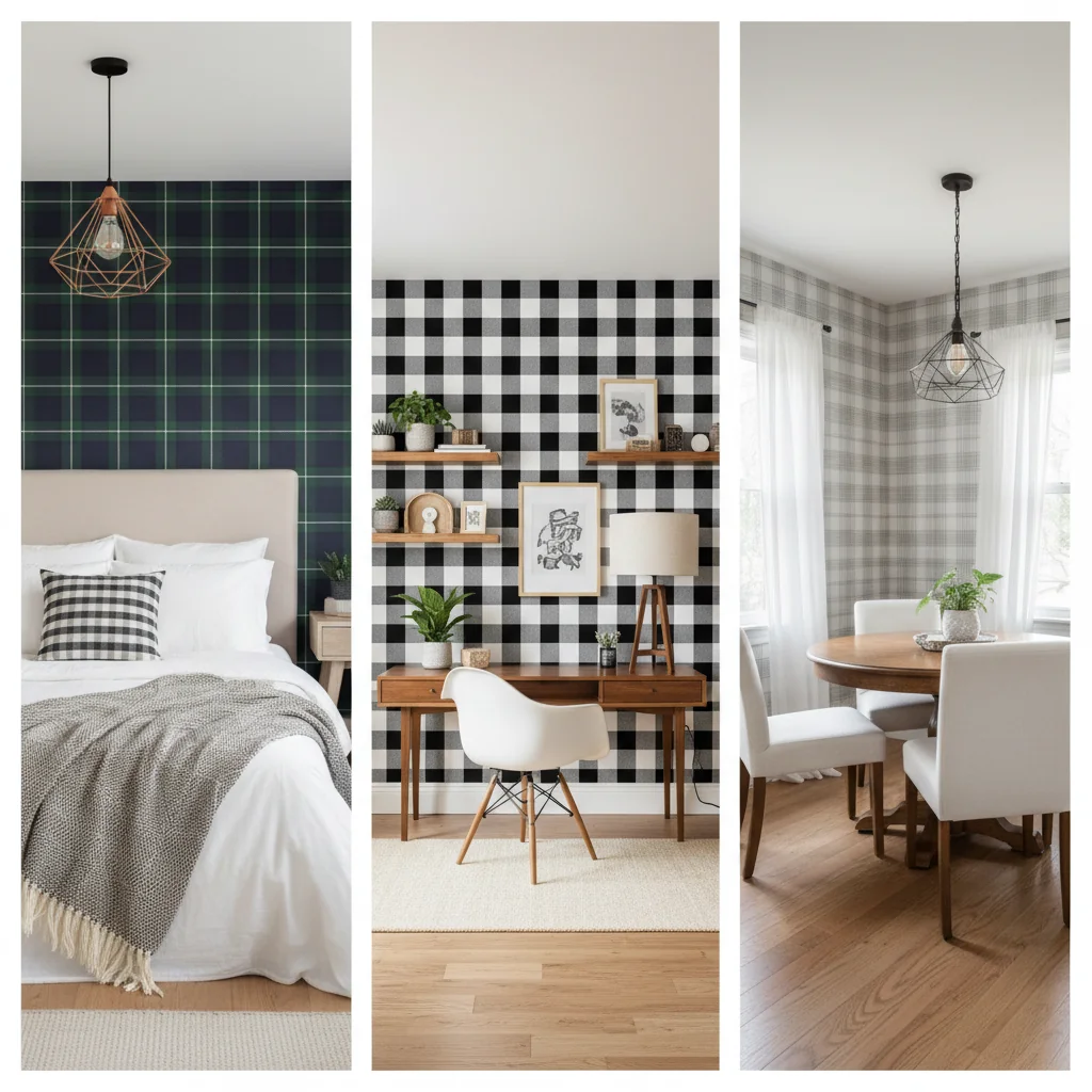 plaid wallpaper ideas and inspiration