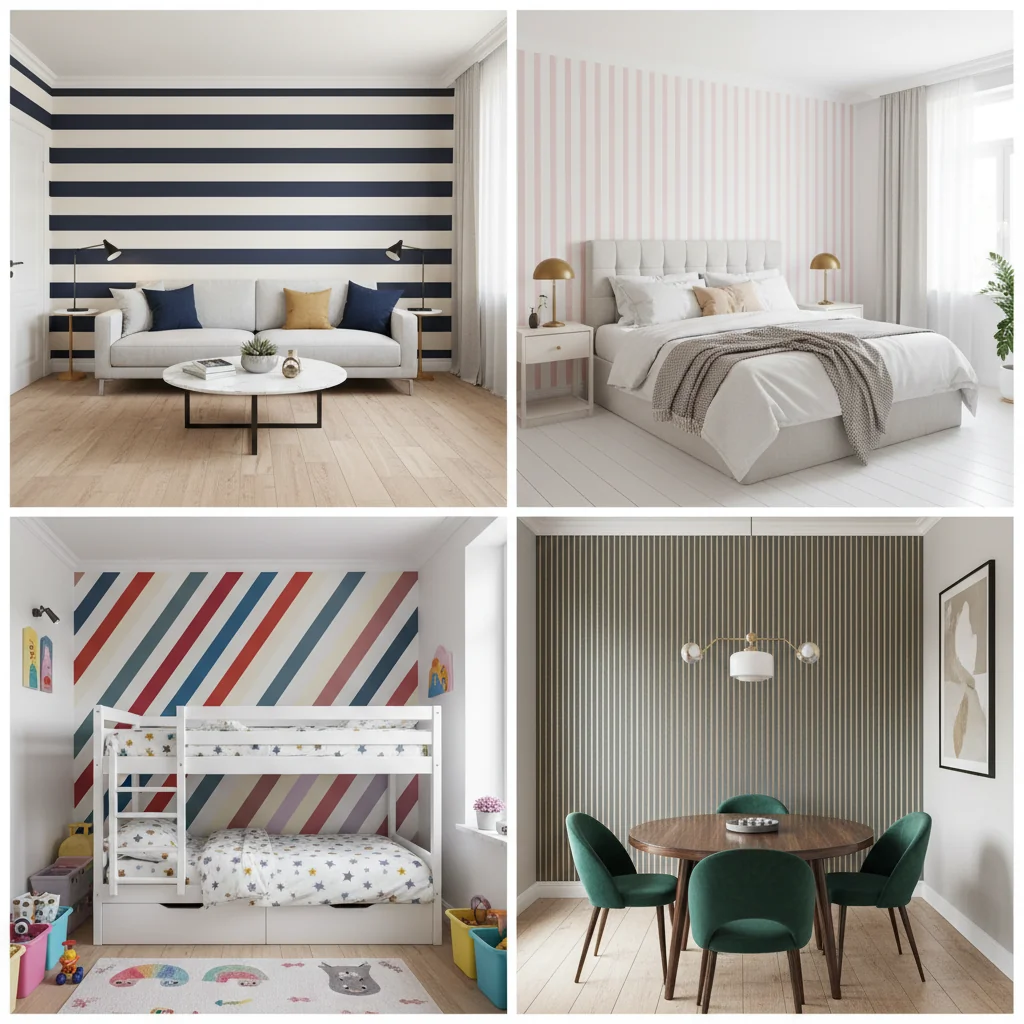 striped wallpaper ideas and inspiration