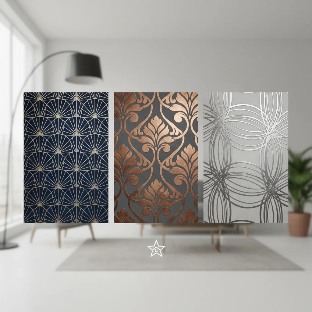 stunning metallic pattern wallpaper ideas and inspiration