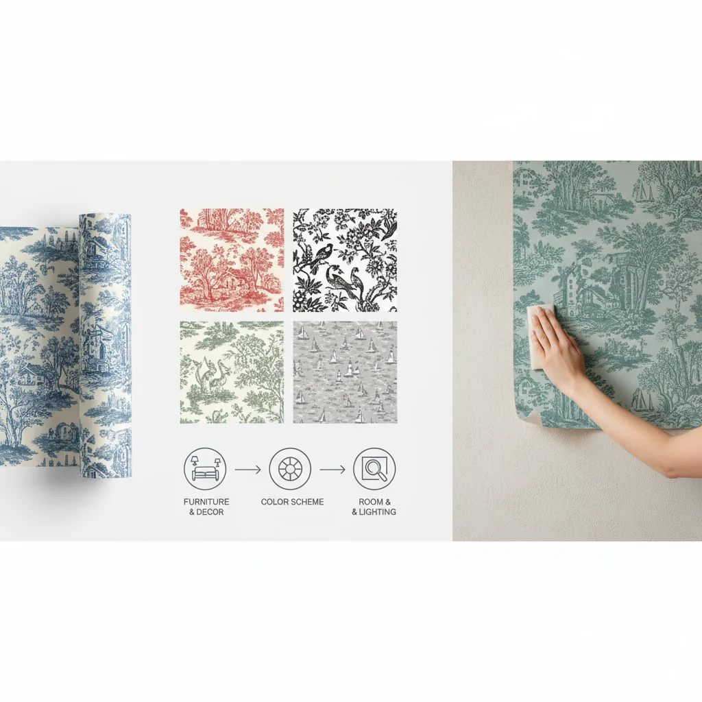 how to choose toile wallpaper