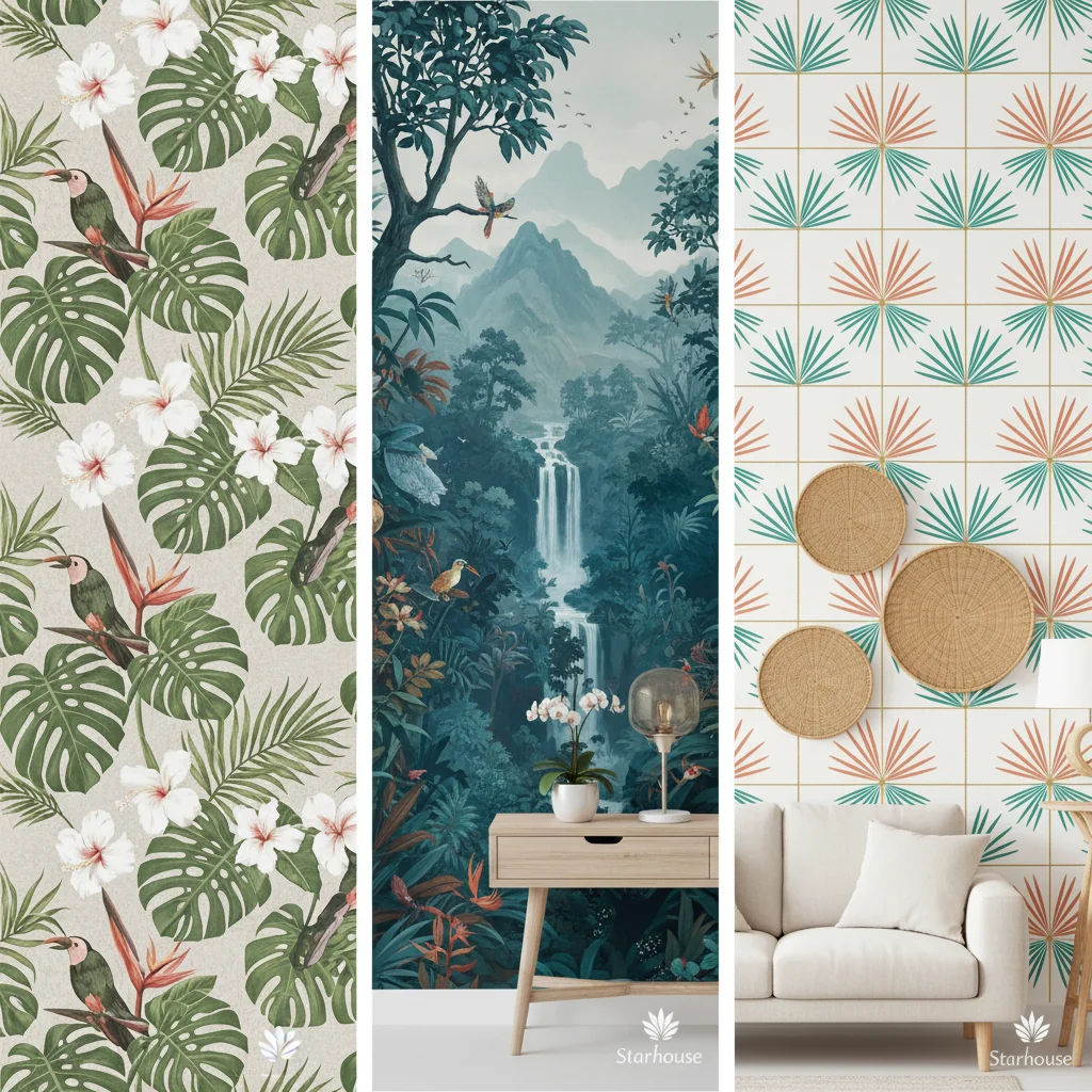 tropical wallpaper ideas and inspiration