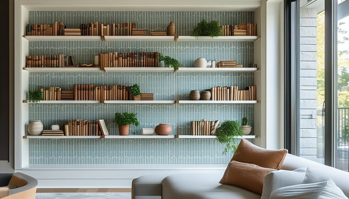Bookshelf wallpaper backing: adding depth and style to your shelves
