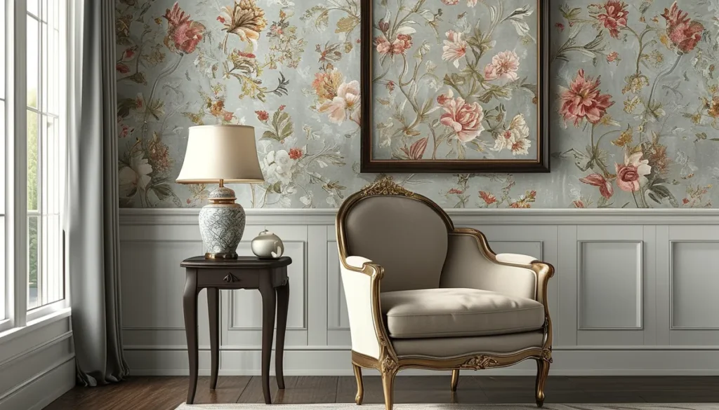 framed vintage wallpaper