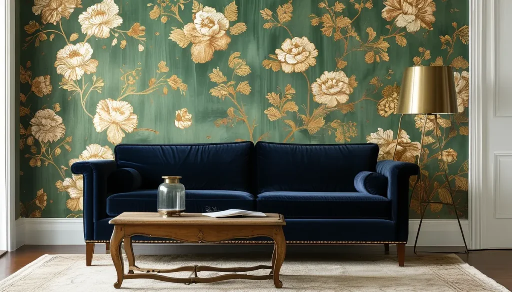 green vintage wallpaper