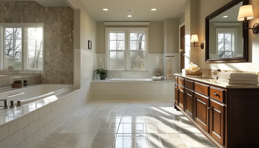 sticky bathroom floor tiles