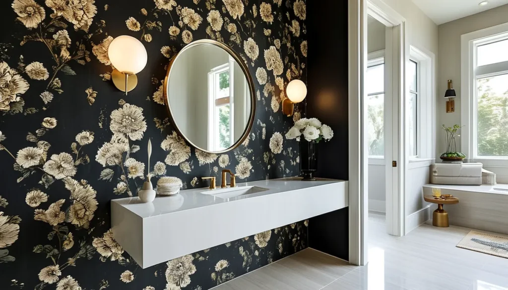 wallpaper half bathroom
